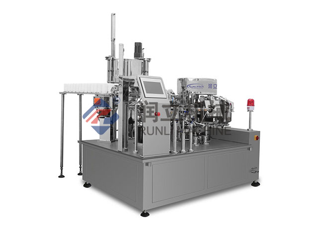 全自動(dòng)旋轉(zhuǎn)給袋式真空包裝機(jī)（環(huán)式下料器） 